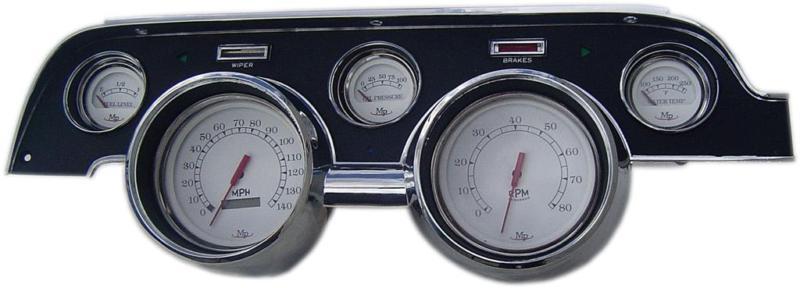 1967 1968 mustang chrome 5 gauge instrument dash panel