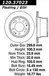 Centric parts 121.37023 rear disc brake rotor