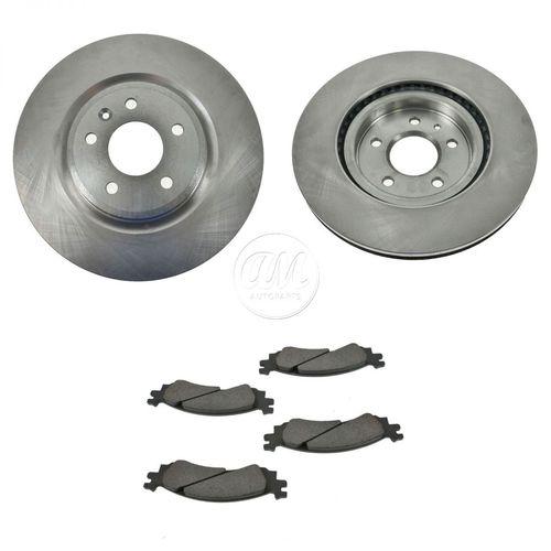 11-12 ford taurus sho front ceramic disc brake pads & 2 rotors set kit new