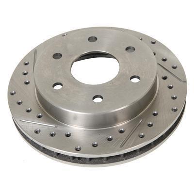 Summit brake rotor extreme iron drilled slotted surface psgr side front chevy ea