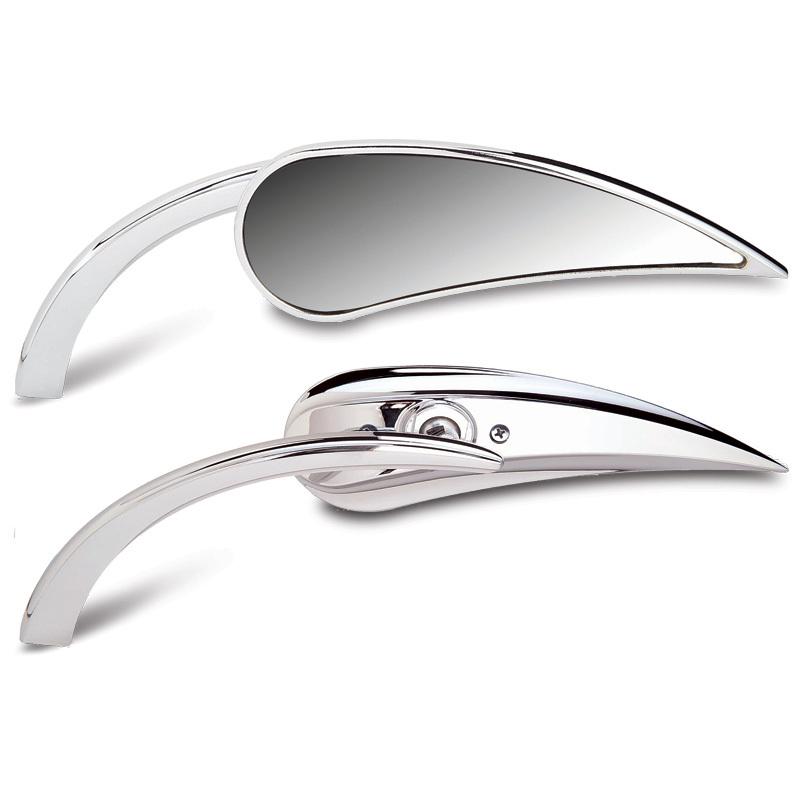 Mirrors rad ii teardrop chrome fit honda suzuki kawasaki victory harley davidson