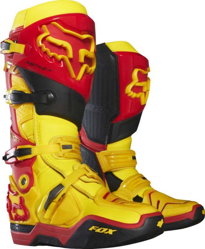 New fox mx of nations instinct motocross dirtbike boots black/yellow 10088-019