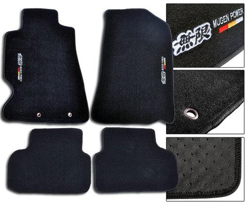 2002-2006 acura rsx heavy nylon black car carpet floor mats mat + mugen logo