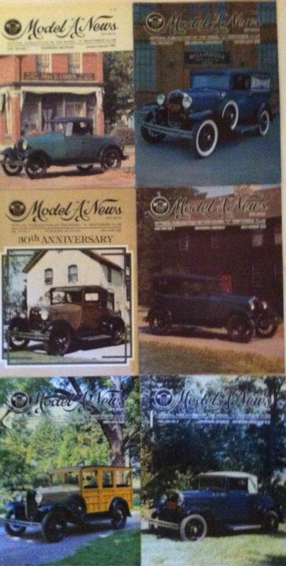 Six (6) issues of "model a news" from the model a restorers club (marc) from1983