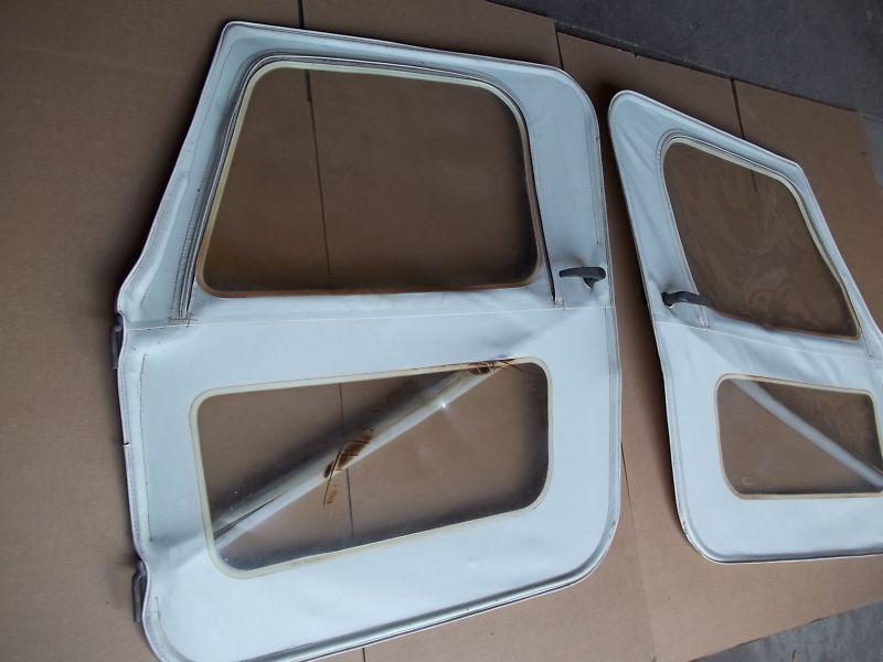 Used soft top full doors cream white with tan 1976-1986 jeep cj-7 cj7