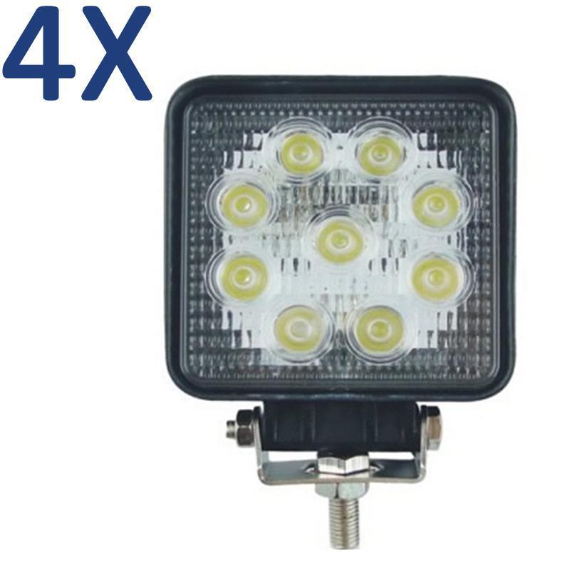 4pcs led spot work light 27w lamp atv tow truck yamaha raptor rhino john deere