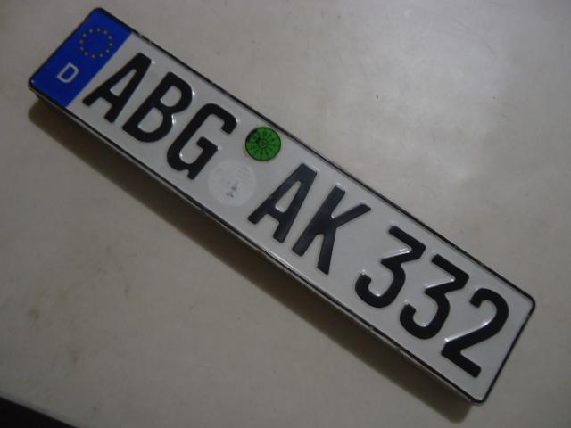 German bmw euro plate # abg ak 332 german license plate used 