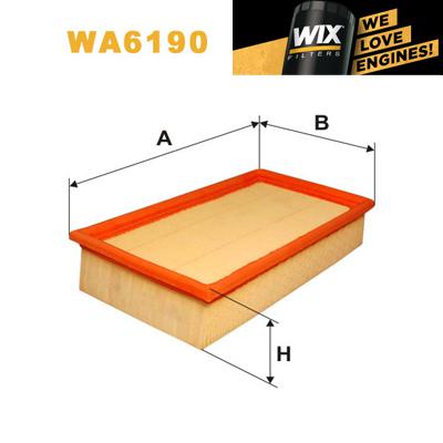 1x wix air filter wa6190 - eqv to fram ca4576