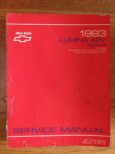 1993 chevrolet lumina apv service manual book 2 of 2 original 