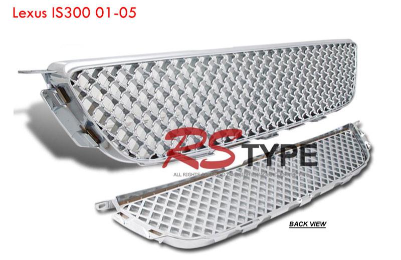 Racing sport front grille mesh for 01 02 03 04 05 lexus is300 (chrome)