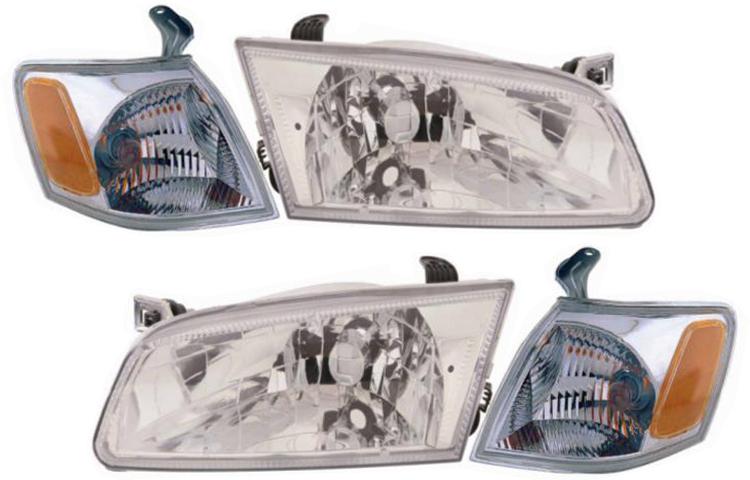 Depo pair euro style chrome headlights w/ corner lights 97-99 98 toyota camry