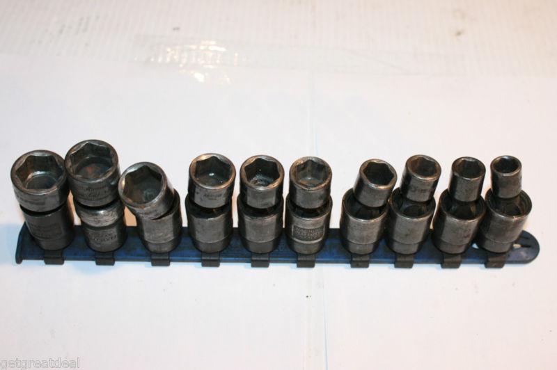 Matco tools 3/8" drive 10 piece metric 6 point universal impact socket set