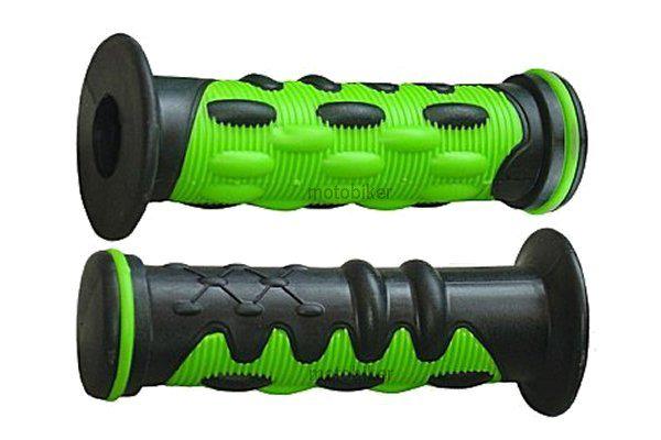 Kawasaki klx kxf 110 125 250 400 450 500 green knobby gel grips