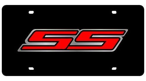 New chevrolet camaro ss red logo acrylic license plate