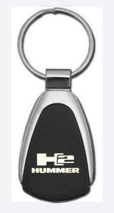 Hummer h2 black tear drop metal key chain ring tag key fob logo lanyard