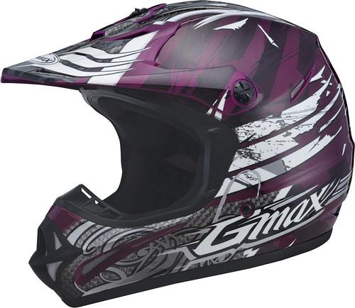 G-max gm46x-1 shredder graphic motorcycle helmet shredder purple/white large