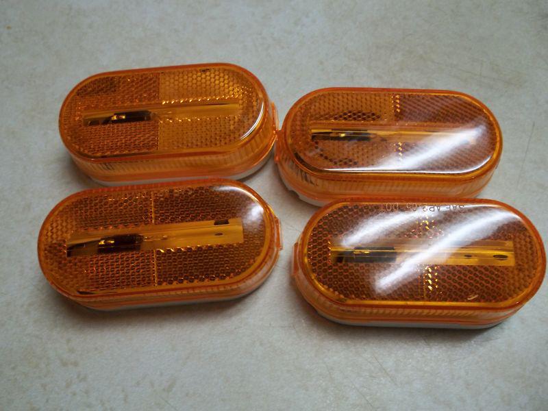 (4) amber clearance/side marker light rv trailer truck utility cargo dump  