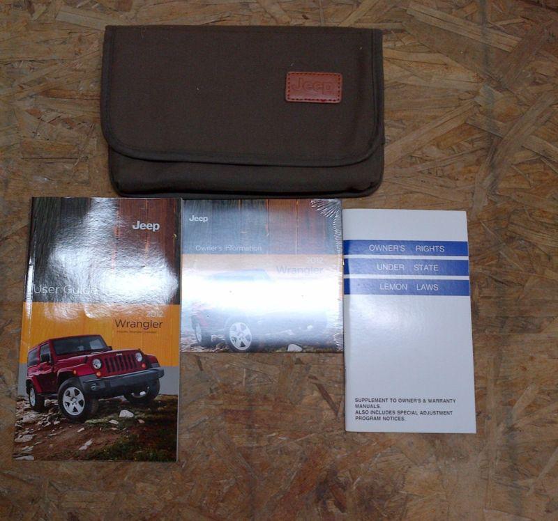 12 jeep wrangler owners manual / handbook / guide  package