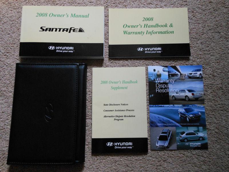 2008 hyundai santa fe owners manual book set