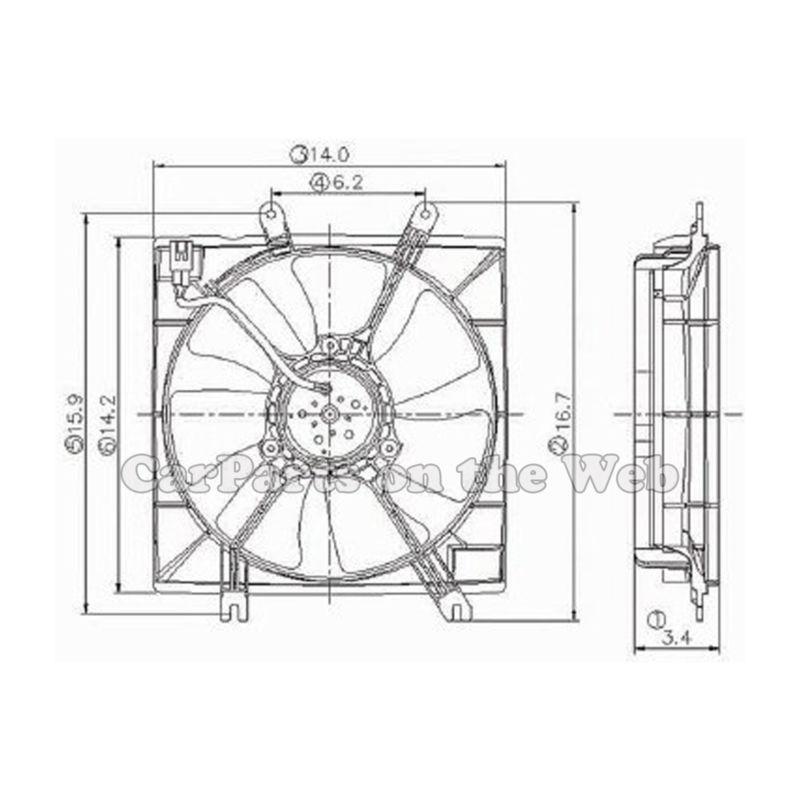 New fits 98-01 kia spehia spectra 1.8l radiator cooling fan assembly ki3115105