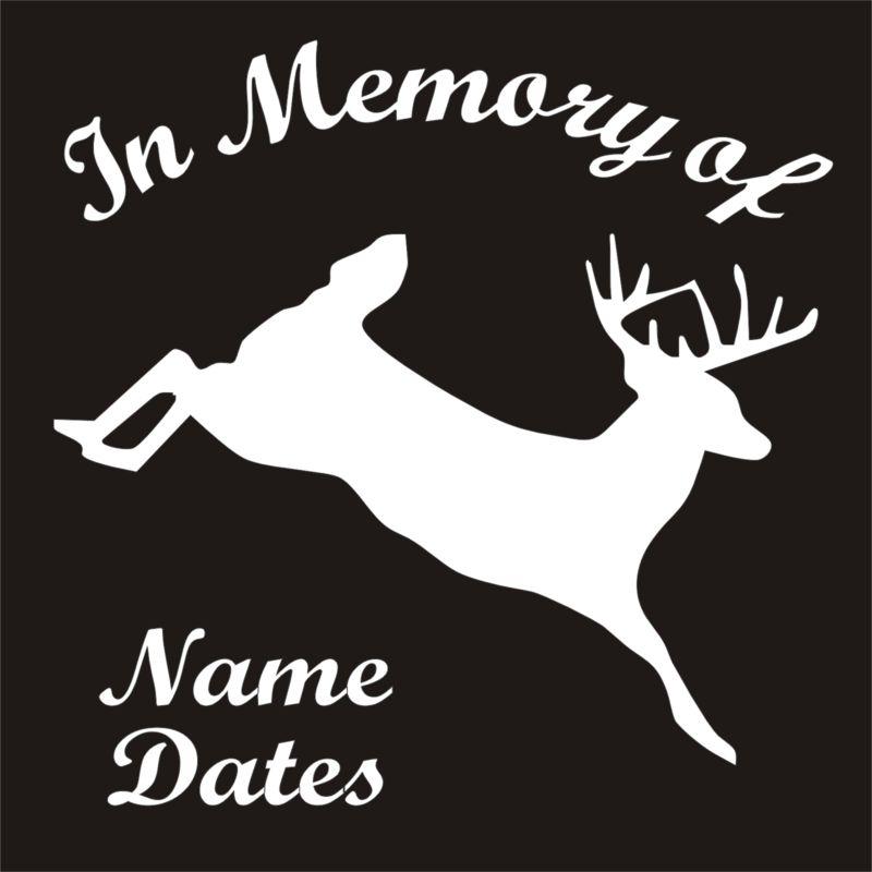 In memory of big running buck whitetail vinyl decal window sticker