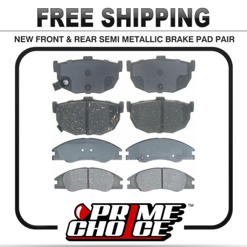 Premium front & rear metallic disc brake pads 2 full complete sets 4 pair 8 pads