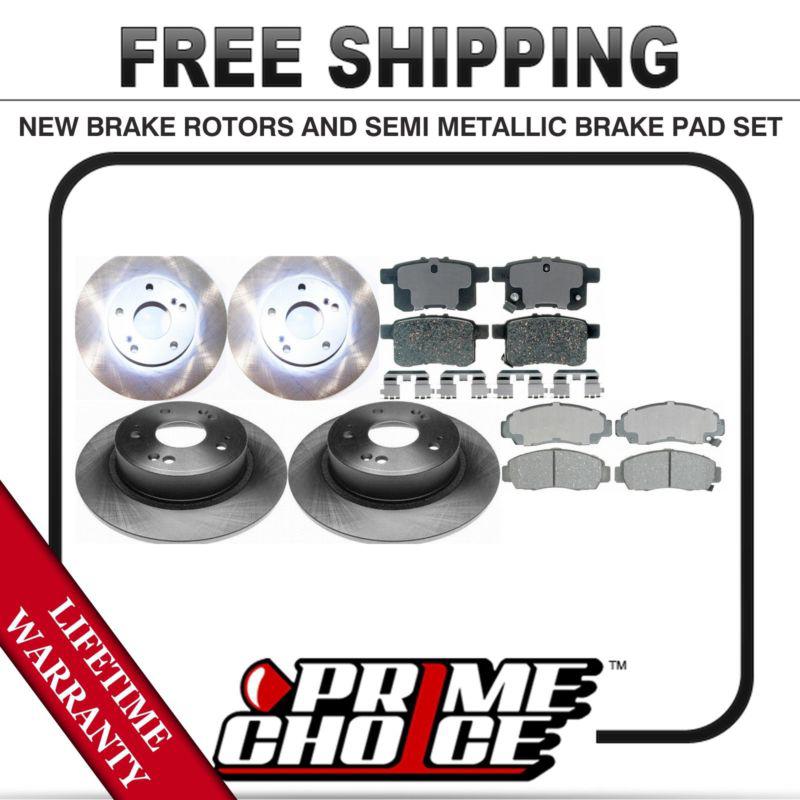 Front + rear kit (4) brake rotors & (8) brake pads with lifetime warranty