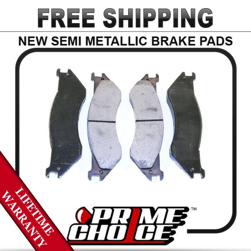 Front semi metallic disc brake pad kit full set with lifetime warranty