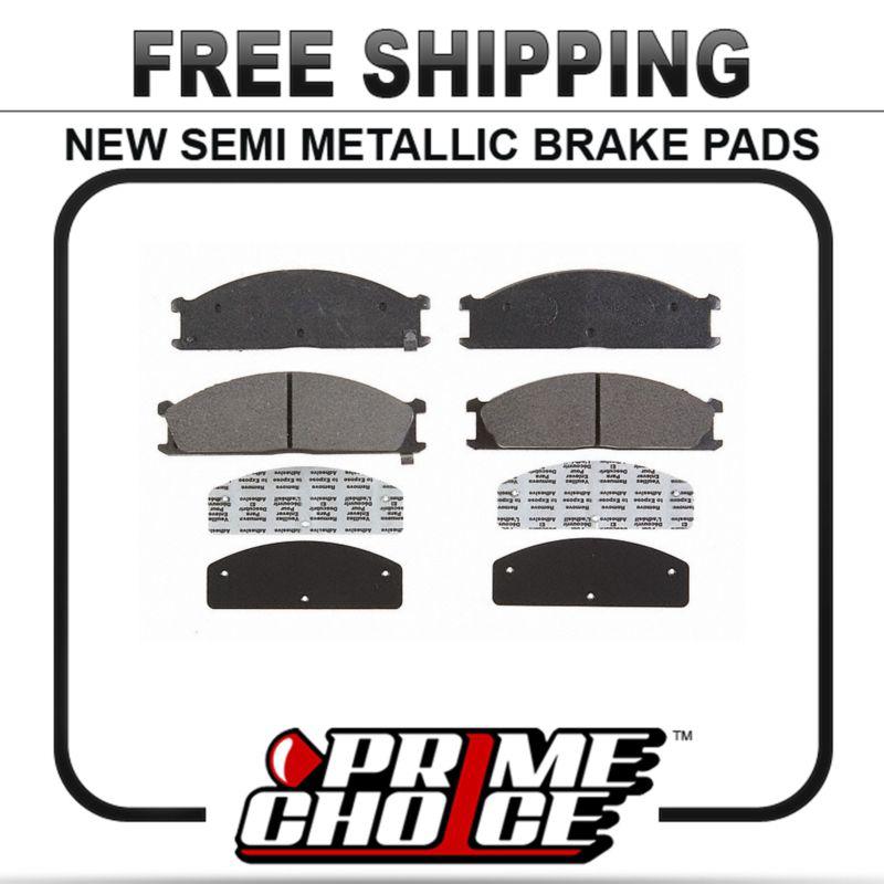 New premium complete set of front metallic disc brake pads with shims