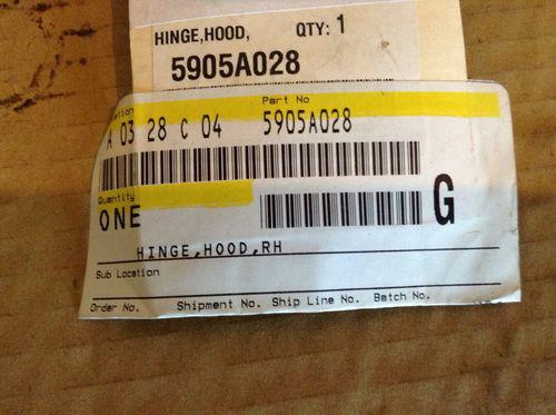 Mitsubishi galant  5905a028 genuine oem factory original hood hinge right rh