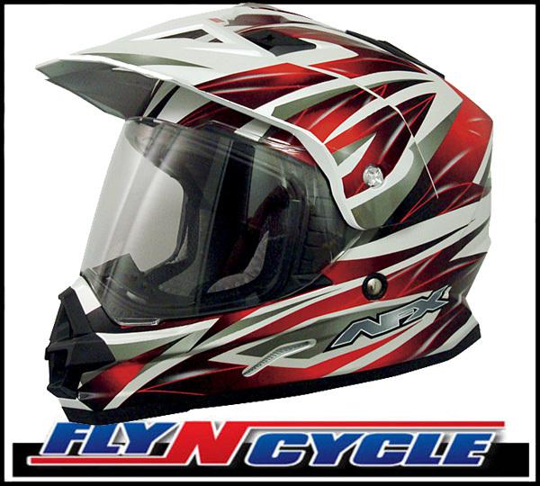 Afx fx-39 dual sport 4xl red multi motorcycle full face helmet dot ece xxxxl