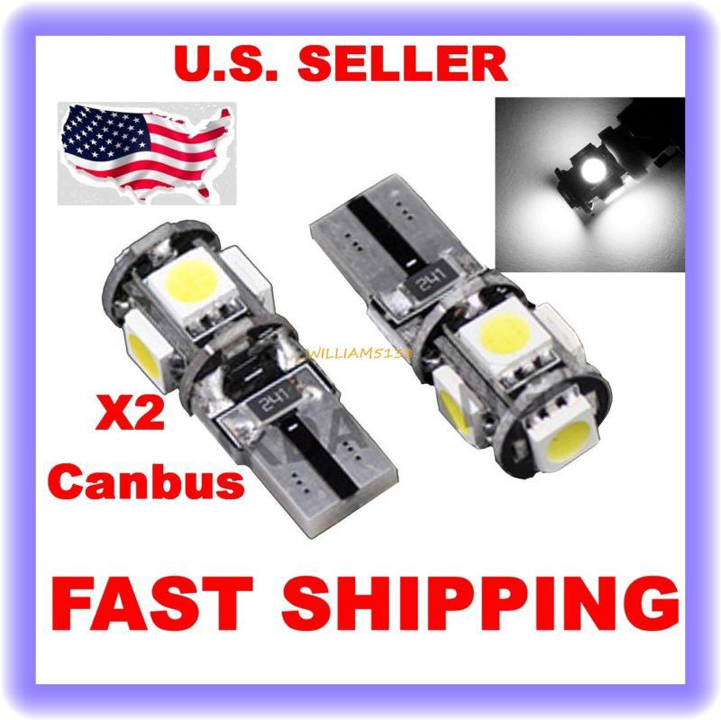 ==>  2x t10 194 168 5-smd 5050 canbus error free xenon white led light bulb 