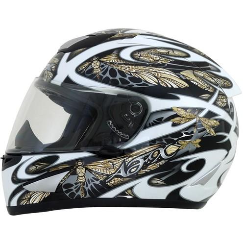 Afx fx-95 dragonfly helmet lg white/gold/silver