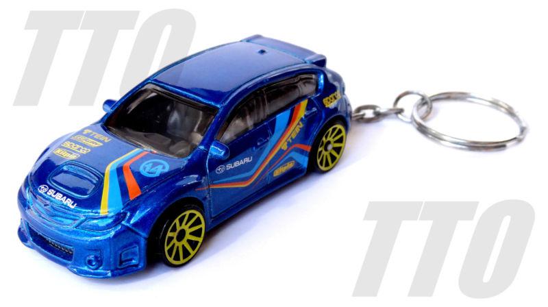 Subaru wrx sti keyring keychain fob diecast 1/64 blue import rally key chain