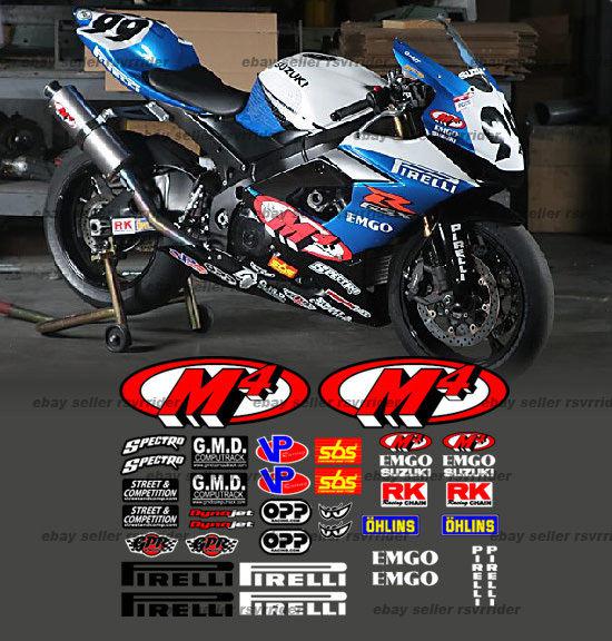 Emgo race street track decal kit for 2006 2010 2011 2012 2013 gsxr bike