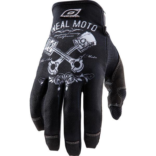 Black/white 11 o'neal racing jump pistons gloves