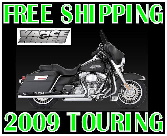 Vance & hines big shot duals exhaust system kit pipes 2009 harley touring