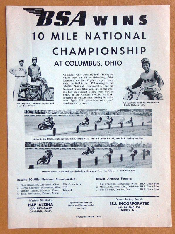 0657   three 1959 bsa single page race ads!