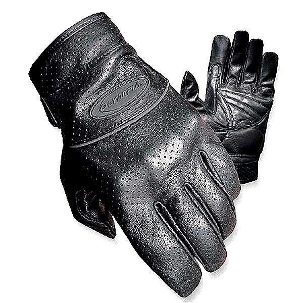 Olympia 452 perforated full throttle gel gloves black medium med