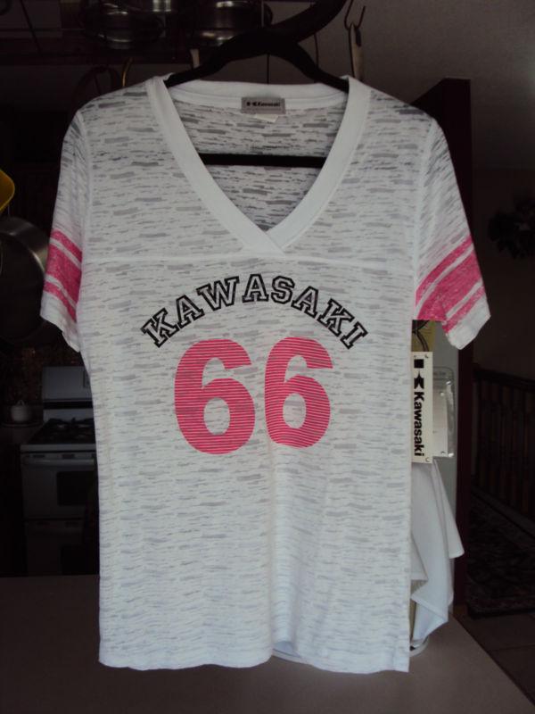 Kawasaki pink & white carnival athletic t-shirt ~ size l  nwt!