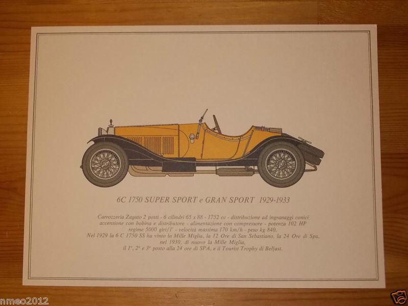 Alfa romeo 1970c portfolio brochure 1910-1950 with 7 prints red folder poster