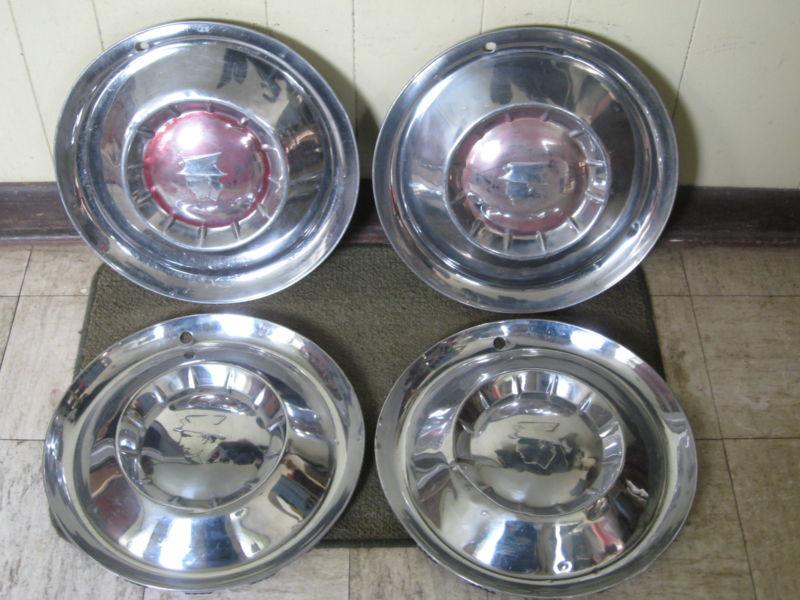 1954 mercury hub caps 15" set of 4 merc 54 wheel covers