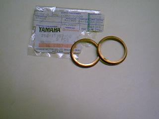 Yamaha nos [2] copper oil drain bolt gaskets xs1 xs2 xs650 tx500 tx650 256-15353