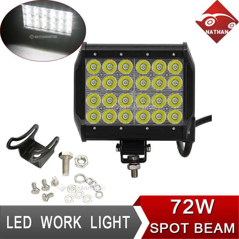 72w led cree offroad work driving light bar spot beam cab awd wagon car pickup