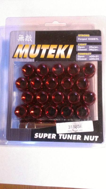 Muteki super tuner lug nut 31885r red open end  12 x 1.25mm 