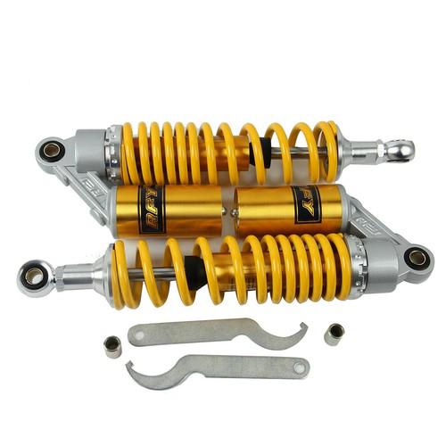 Yellow and silvery 340mm round hole air shock absorber fits for motorcycle