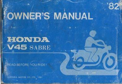 1982 honda v45 sabre owner's manual