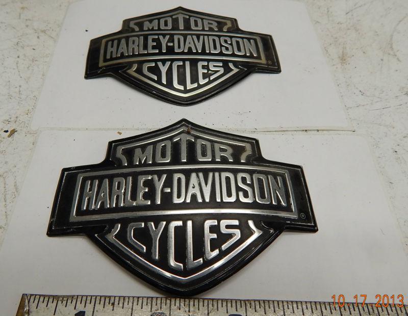 Pair bar & shield emblems badges stickers harley gas tank fxr dyna softail touri