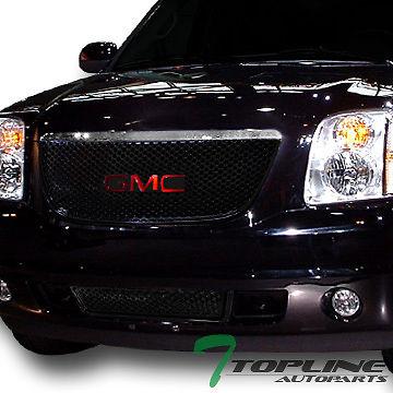 Black round hole mesh front hood bumper grill grille abs 07-12 gmc yukon denali