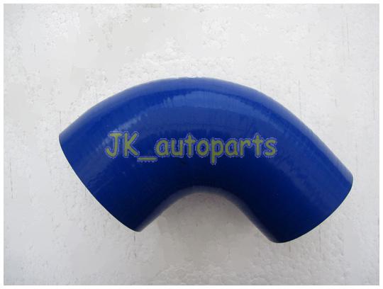 3" to 3.5" inch silicone 90 degree reducer blue hose turbo 3-ply 76mm to 89mm 